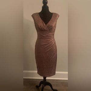 LAUREN Ralph Lauren Cocktail Dress, Bronze, Size 8